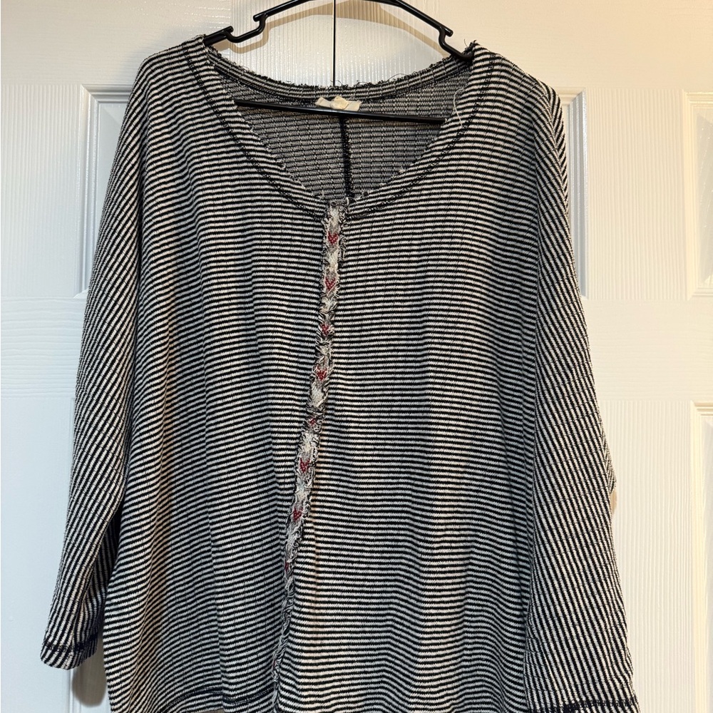 Striped Black and White Women's Top